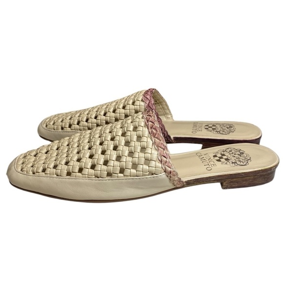 Vince Camuto Shoes - Vince Camuto Pandie Woven Leather Slide Mules Women's Size 6